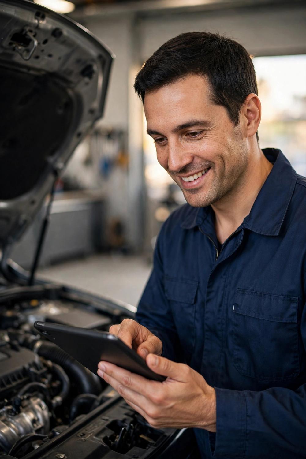 Prompt Autocare technician performing diagnostics on a vehicle